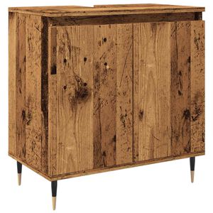vidaXL Badschrank Altholz-Optik 58x33x60 cm Holzwerkstoff