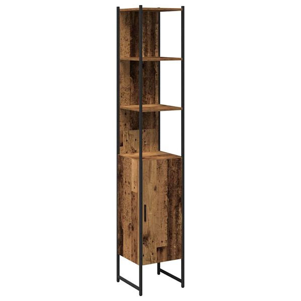 vidaXL Badezimmerschrank Altholz 33 x 33 x 185,5 cm Holzwerkstoff
