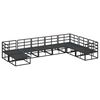 vidaXL Garten-Sofa-Set mit Kissen Schwarz Aluminium