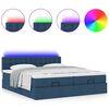 vidaXL Ottoman-Bett mit Matratzen & LEDs Blau 160x200 cm Stoff