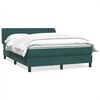 vidaXL Boxspringbett mit Matratze Dunkelgr&uuml;n 140x220 cm Samt