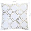 vidaXL Kissen 2 Stk. Foliendruck Weiß und Golden 40 x 40 cm Baumwolle