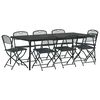 vidaXL Gartenm&ouml;bel Set 9 Stk. Anthrazit Eisen und Stahl