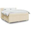 vidaXL Boxspringbett mit Matratze Creme 180x200 cm Stoff