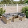 vidaXL Sofa Set mit Kissen 10 pcs Beige Poly-Rattan