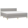 vidaXL Boxspringbett mit Matratze & LED Hellgrau 180x200 cm Stoff