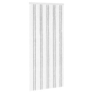 vidaXL Insektenschutzvorhang Chenille Hellgrau und Wei&szlig; 90 x 200 cm