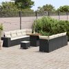 vidaXL Gartensofa-set mit Kissen 11 pcs Schwarz und Creme Poly-Rattan