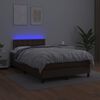 vidaXL Boxspringbett mit Matratze & LED Braun 120x200 cm Kunstleder