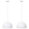 vidaXL Pendelleuchten 2 Stk. H&ouml;henverstellbar E27 Wei&szlig; &Oslash; 30 cm Metall