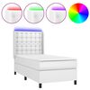 vidaXL Boxspringbett mit Matratze & LED Wei&szlig; 80x200 cm Kunstleder