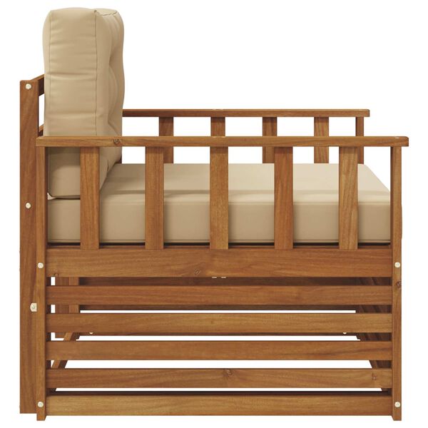 vidaXL Outdoor-Sofagarnitur Massives Akazienholz und Polyester Natur