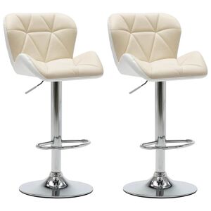 vidaXL Barhocker 2 Stk. Creme Kunstleder