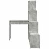 vidaXL Eck-Schreibtisch mit Regal Beton Grau 101,5 x 149,5 x 149,5 cm