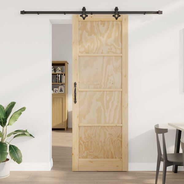 vidaXL Schiebetür ORKDAL Braun 83 x 232 cm Massives Kiefernholz