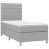 vidaXL Boxspringbett mit Matratze & LED Hellgrau 80x200 cm Stoff