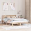 vidaXL Bettrahmen mit Kopfteil Natur 150 x 200 cm Massives Kiefernholz