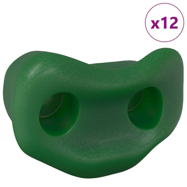 vidaXL Klettergriff 12 pcs Gr&uuml;n 100 x 67 x 43 mm PP