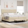 vidaXL Boxspringbett mit Matratze Creme 200 x 200 cm Stoff