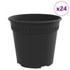 vidaXL Runder Blumentopf 24 stk. Schwarz &Oslash; 19 x 16 cm Kunststoff