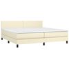 vidaXL Boxspringbett mit Matratze Creme 200x200 cm Kunstleder