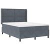 vidaXL Boxspringbett mit Matratze mit LED Dunkelgrau 140 x 200 cm Samt