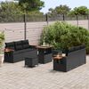 vidaXL Gartensofa-set mit Kissen 9 pcs Schwarz