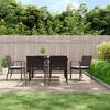 vidaXL 7-tlg. Garten-Essgruppe mit Kissen Poly Rattan und Stahl