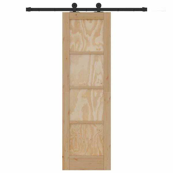 vidaXL Schiebet&uuml;r ORKDAL Braun 61 x 198,5 cm Massives Kiefernholz