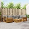 vidaXL Outdoor-Sofagarnitur mit Kissen 7 pcs Nat&uuml;rlich und Hellgrau