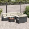 vidaXL Gartensofa-set mit Kissen 9 pcs Schwarz Poly-Rattan
