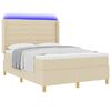 vidaXL Boxspringbett mit Matratze Creme 140 x 190 cm Stoff