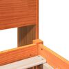 vidaXL Massivholzbett mit Regal ohne Matratze Wachsbraun 90x200 cm