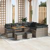 vidaXL Garten-Sofa-Set mit Kissen mit Speicher mit Kissen 13 pcs Grau