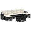 vidaXL Gartensofa-set 8 stk. Schwarz und Cremewei&szlig; Poly-Rattan