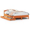 vidaXL Massivholzbett ohne Matratze Wachsbraun 135x190 cm Kiefernholz