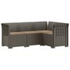 vidaXL 4-Sitzer Gartensofa mit Kissen Rattan-Look PP Hellgrau