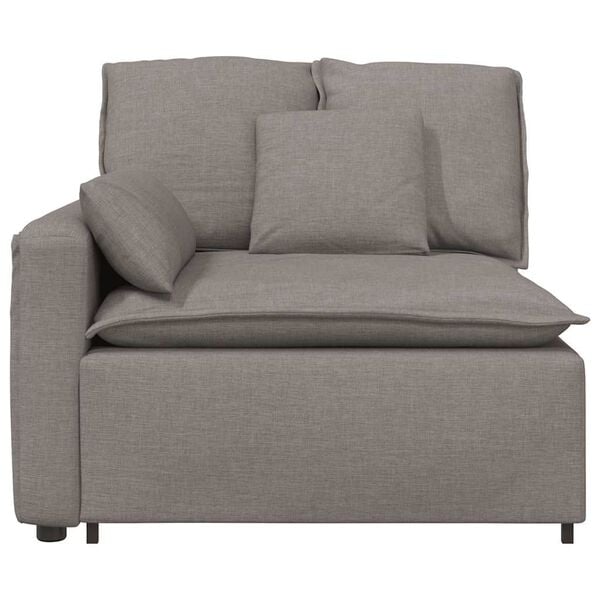 vidaXL Modulares Sofa Endmodul mit Armlehne Kissen Taupe 100 cm
