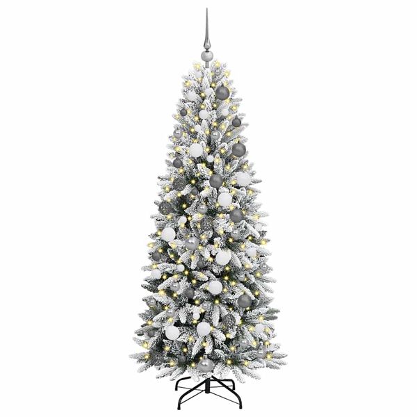 vidaXL K&uuml;nstlicher Weihnachtsbaum mit 300 LEDs mit St&auml;nder Wei&szlig; 180 cm