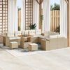 vidaXL Gartensofa-set mit Kissen 13 pcs Beige Poly-Rattan