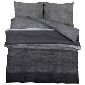 vidaXL Bettw&auml;sche-Set Dunkelgrau und Schwarz 260x220 cm Baumwolle