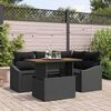 vidaXL Garten-Sofa-Set mit Speicher 5 pcs Schwarz Poly Rattan