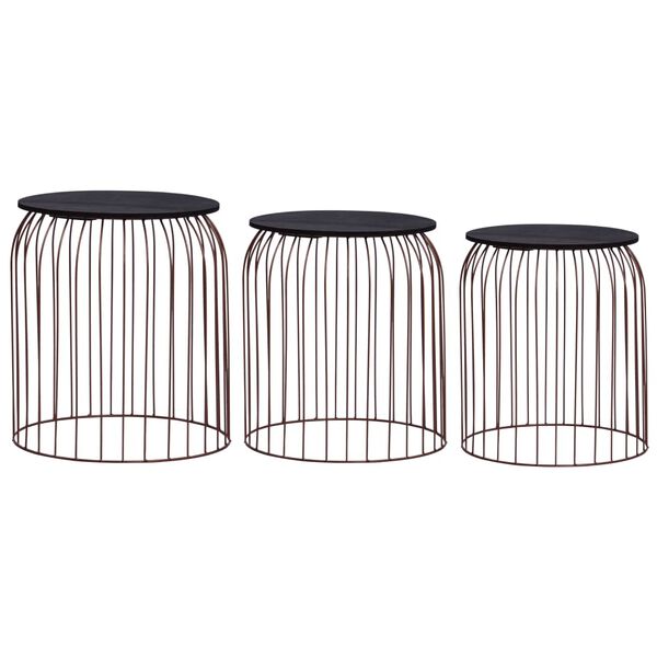 vidaXL Couchtische 3 Stk. Kupferfarben