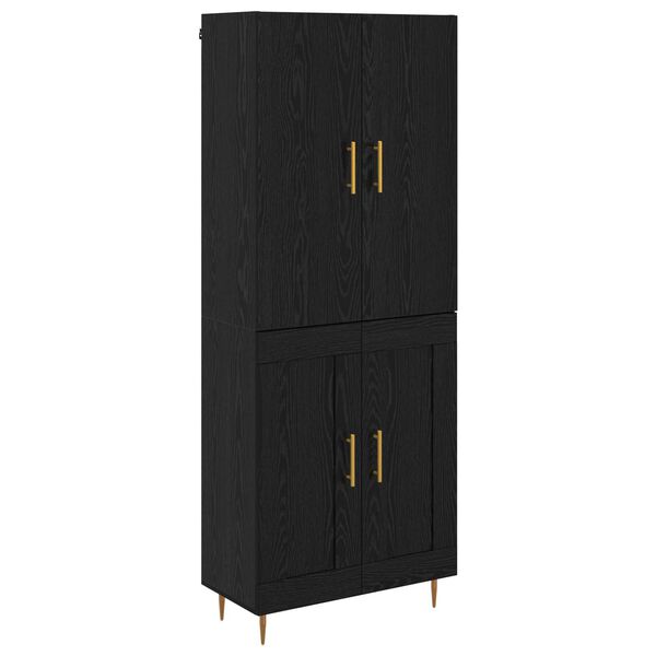 vidaXL Highboard Schwarz Eichen-Optik 69,5 x 34 x 180 cm Holzwerkstoff