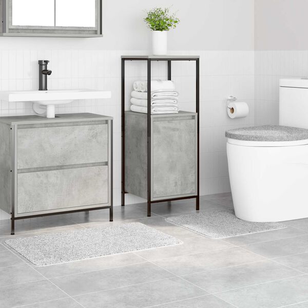 vidaXL Anti-Rutsch Badematten-Set 3 pcs Grau 50 x 50 cm PP