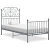 vidaXL Bettgestell Grau Metall 90x200 cm