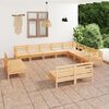 vidaXL 12-tlg. Garten-Lounge-Set Massivholz Kiefer