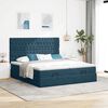 vidaXL Ottoman-Bett mit Matratzen Dunkelblau 160x200 cm Samt