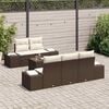 vidaXL Gartensofa-set mit Kissen 6 pcs Braun und Creme Poly-Rattan