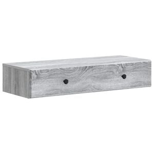vidaXL Wandmontierter Beistelltisch Graues Sonoma 87,5 x 34,5 x 17 cm